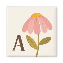 Monogram Initial Hand Drawn Floral Illustration