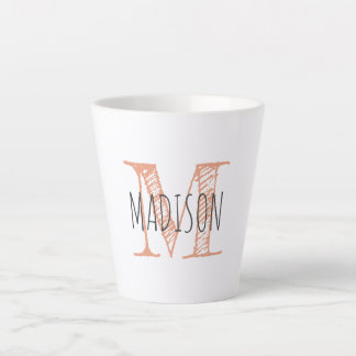 Monogram Initial Hand Lettered Name Latte Mug