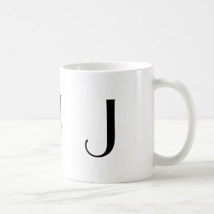 Monogram Initial J Black & White Modern Coffee Mug