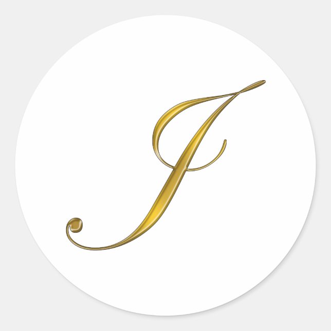 Monogram Initial J in Gold Script Envelope Seal (Front)