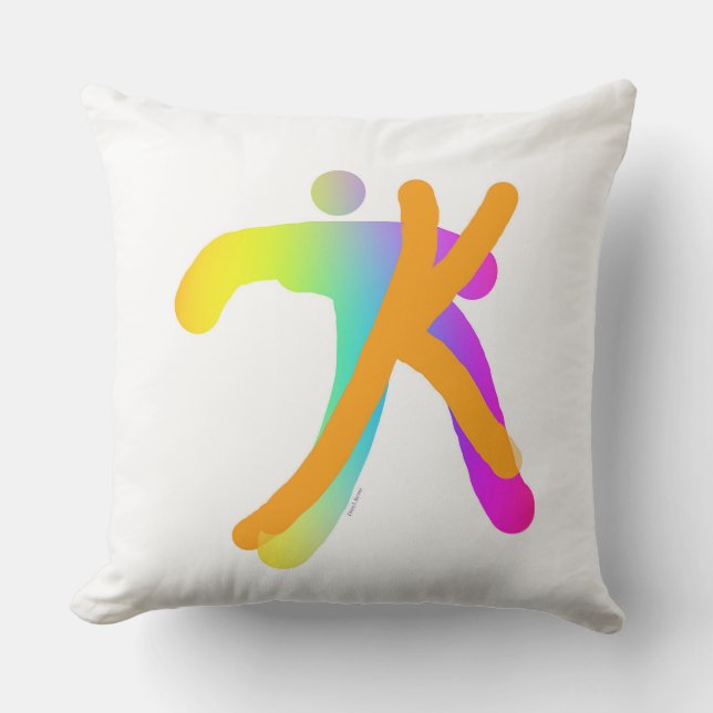 Monogram Initial K Rainbow  Cushion (Front)