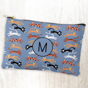 Monogram Initial Kitty Cat Personalised Accessory Pouch