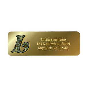 Monogram Initial L Daisies Art Return Address Label