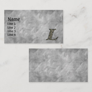 Monogram Initial L Hydrangea Flowers Business Card