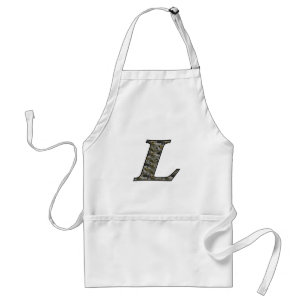 Monogram Initial L Hydrangea Flowers Standard Apron