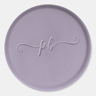 Monogram Initial Lavender Wax Seal Sticker