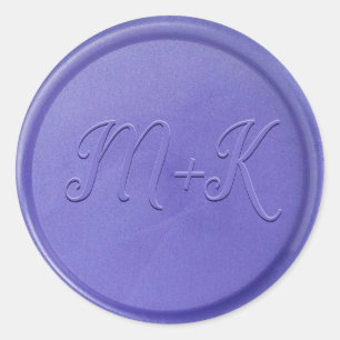 Monogram Initial Lavender Wax Seal Sticker