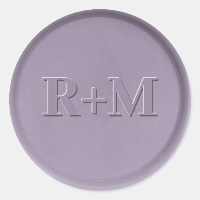 Monogram Initial Lavender Wax Seal Sticker (Front)
