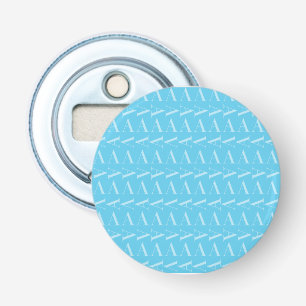 Monogram Initial Letter A, Aqua Blue Bottle Opener