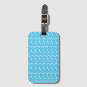 Monogram Initial Letter A, Aqua Blue Luggage Tag