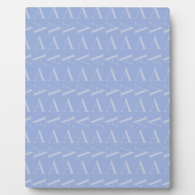 Monogram Initial Letter A, Blue Plaque (Front)