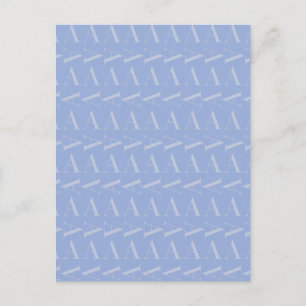 Monogram Initial Letter A, Blue Postcard