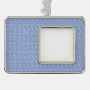 Monogram Initial Letter A, Blue Silver Plated Framed Ornament