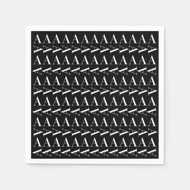 Monogram Initial Letter A, Choose Background Colou Napkin (Front)