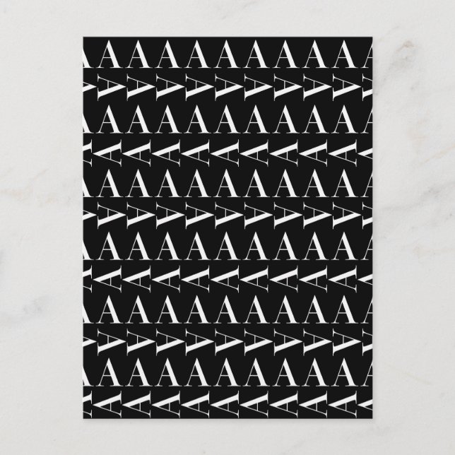 Monogram Initial Letter A, Choose Background Colou Postcard (Front)