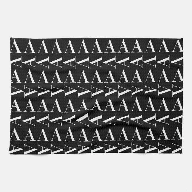 Monogram Initial Letter A, Choose Background Colou Tea Towel (Horizontal)