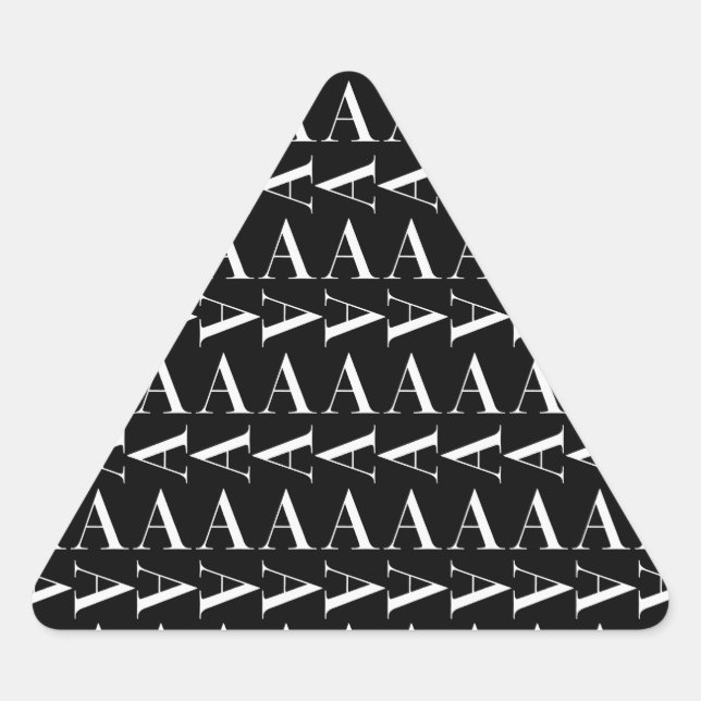 Monogram Initial Letter A, Choose Background Colou Triangle Sticker (Front)