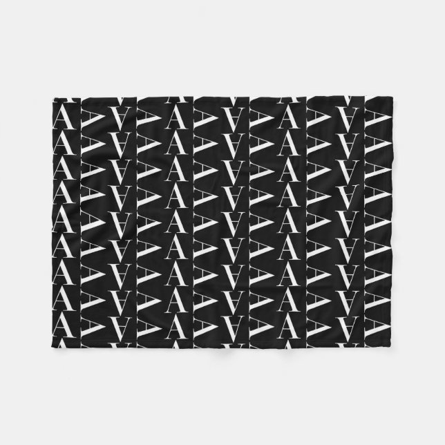 Monogram Initial Letter A Fleece Blanket (Front (Horizontal))
