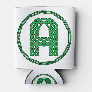 Monogram Initial Letter A In Celtic Style Can Cooler