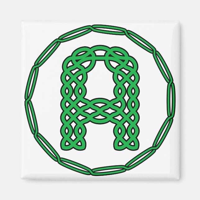 Monogram Initial Letter A In Celtic Style Magnet (Front)