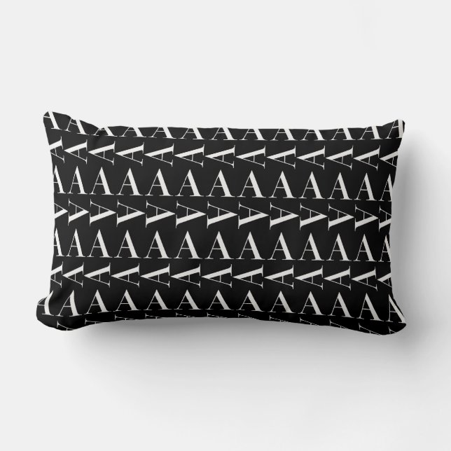 Monogram Initial Letter A Lumbar Cushion (Front)