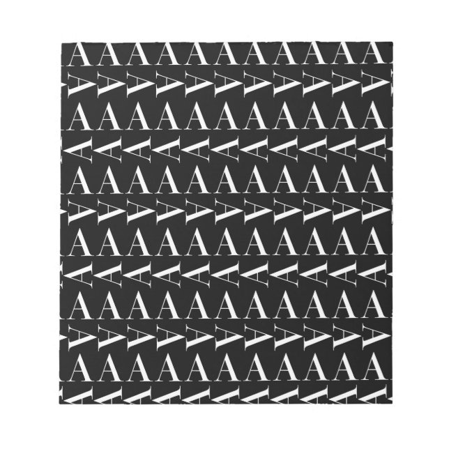 Monogram Initial Letter A Notepad (Front)