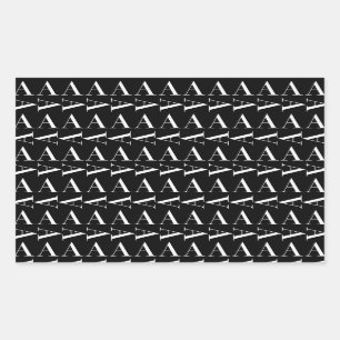 Monogram Initial Letter A Rectangular Sticker