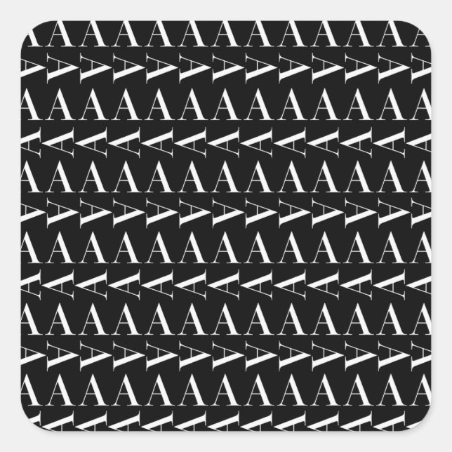 Monogram Initial Letter A Square Sticker (Front)