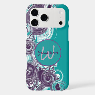 Monogram Initial Letter Abstract Spiral Waves