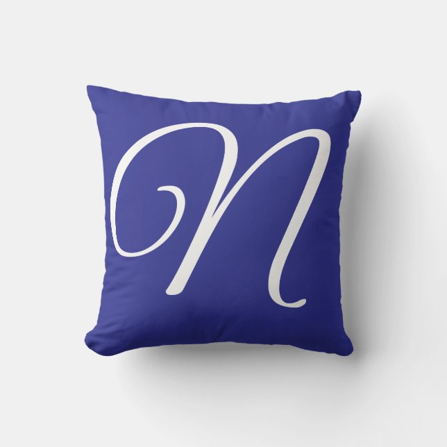 Monogram Initial Letter and Name Personalised Cushion (Front)