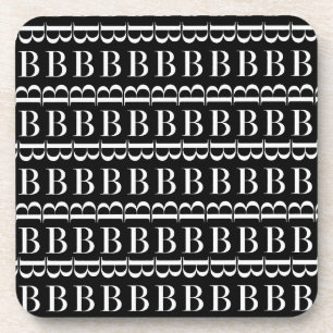 Monogram Initial Letter B, Choose Background Coaster