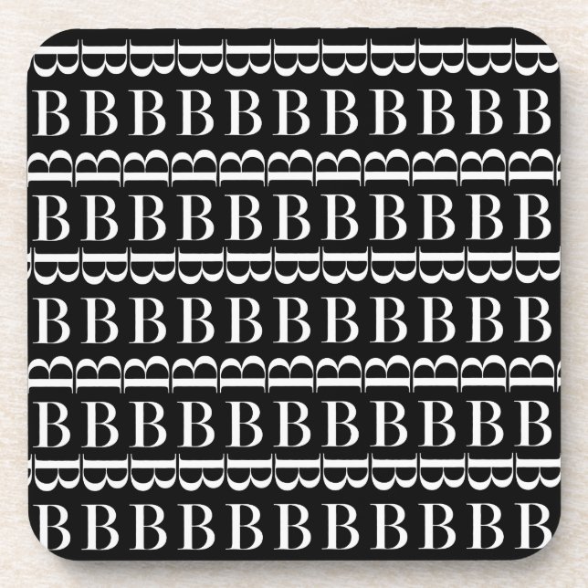 Monogram Initial Letter B, Choose Background Coaster (Front)