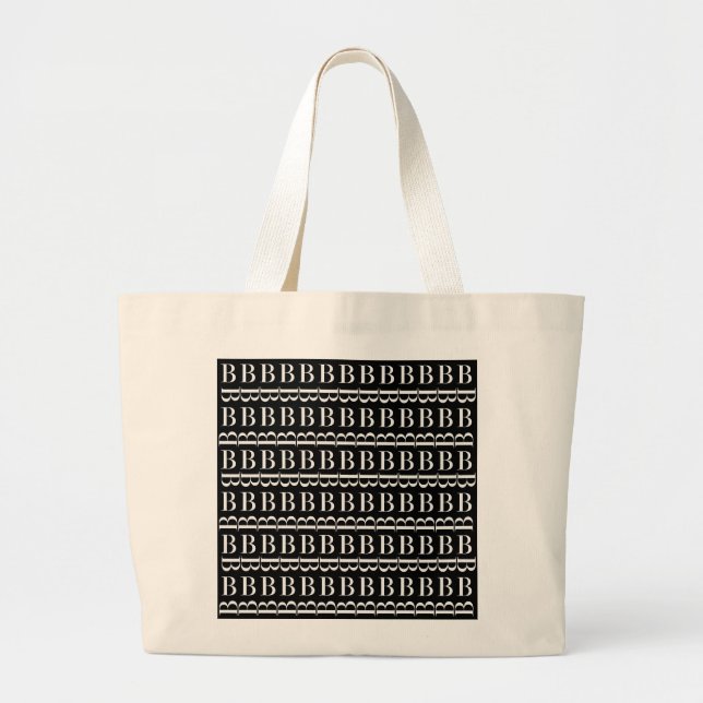 Monogram Initial Letter B, Choose Background Large Tote Bag (Front)