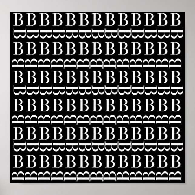 Monogram Initial Letter B, Choose Background Poster (Front)