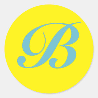 Monogram Initial Letter B Classic Round Sticker