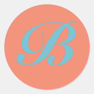 Monogram Initial Letter B Classic Round Sticker