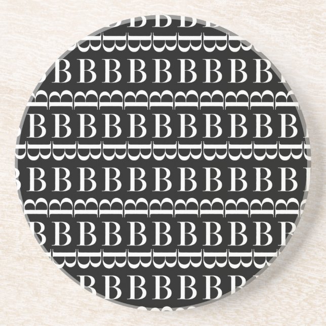 Monogram Initial Letter B Coaster (Front)