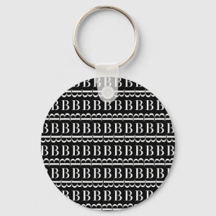 Monogram Initial Letter B Key Ring