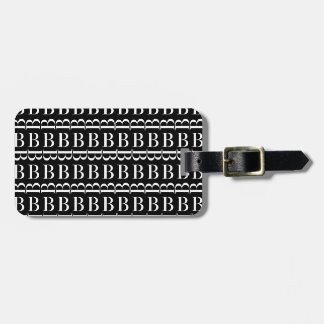 Monogram Initial Letter B Luggage Tag (Front Horizontal)