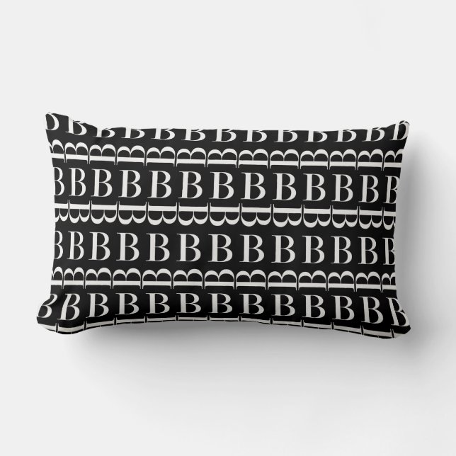 Monogram Initial Letter B Lumbar Cushion (Front)