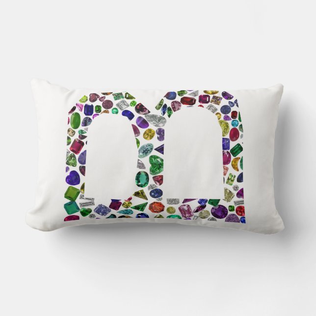 Monogram Initial Letter B Lumbar Cushion (Front)