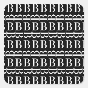 Monogram Initial Letter B Square Sticker