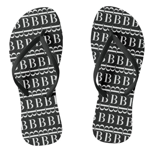 Monogram Initial Letter B Thongs (Footbed)