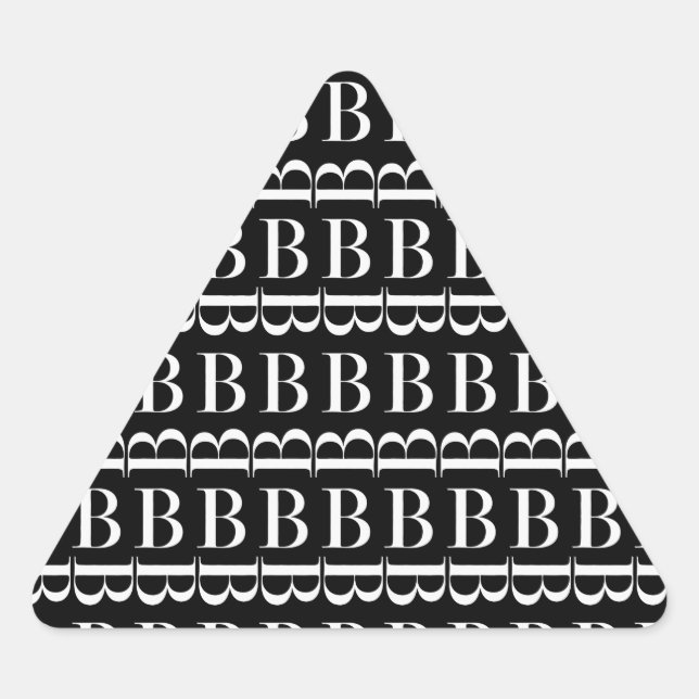 Monogram Initial Letter B Triangle Sticker (Front)