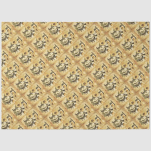 Monogram Initial Letter B Vintage Daisy Drawing Tissue Paper