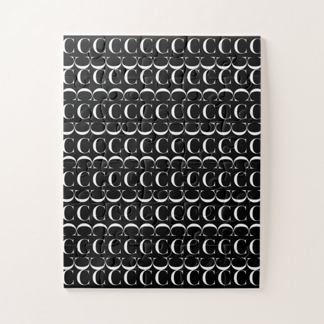 Monogram Initial Letter C, Choose Background Jigsaw Puzzle (Vertical)