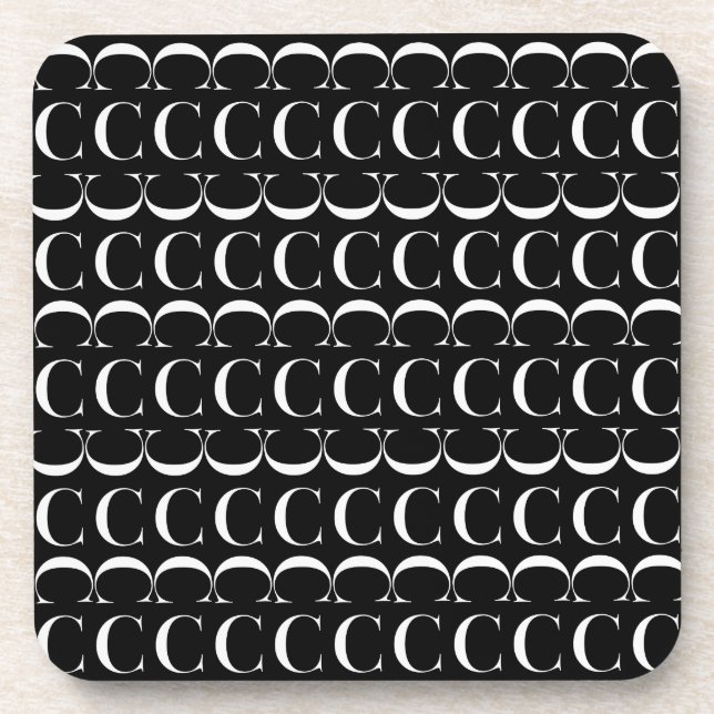 Monogram Initial Letter C Coaster (Front)