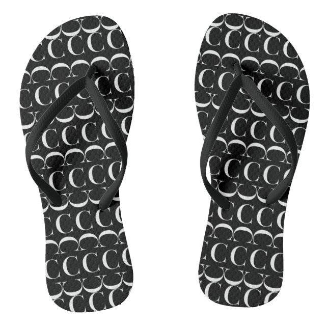 Monogram Initial Letter C Thongs (Footbed)