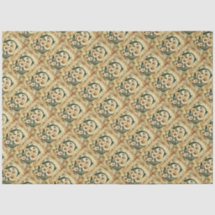Monogram Initial Letter C Vintage Daisy Drawing Tissue Paper