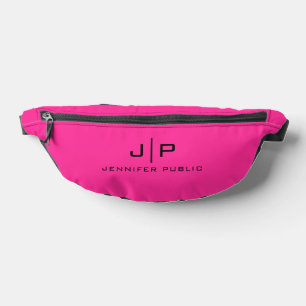 Monogram Initial Letter Custom Template Pink Bum Bags